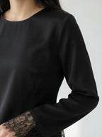Asymmetric Lace Edge Top