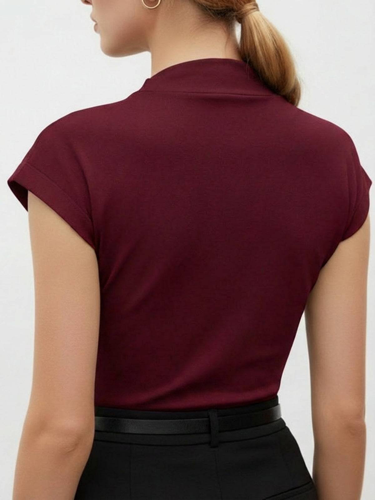 Relaxed High-Neck Top