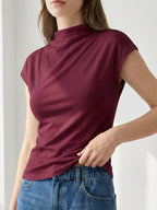 Relaxed High-Neck Top