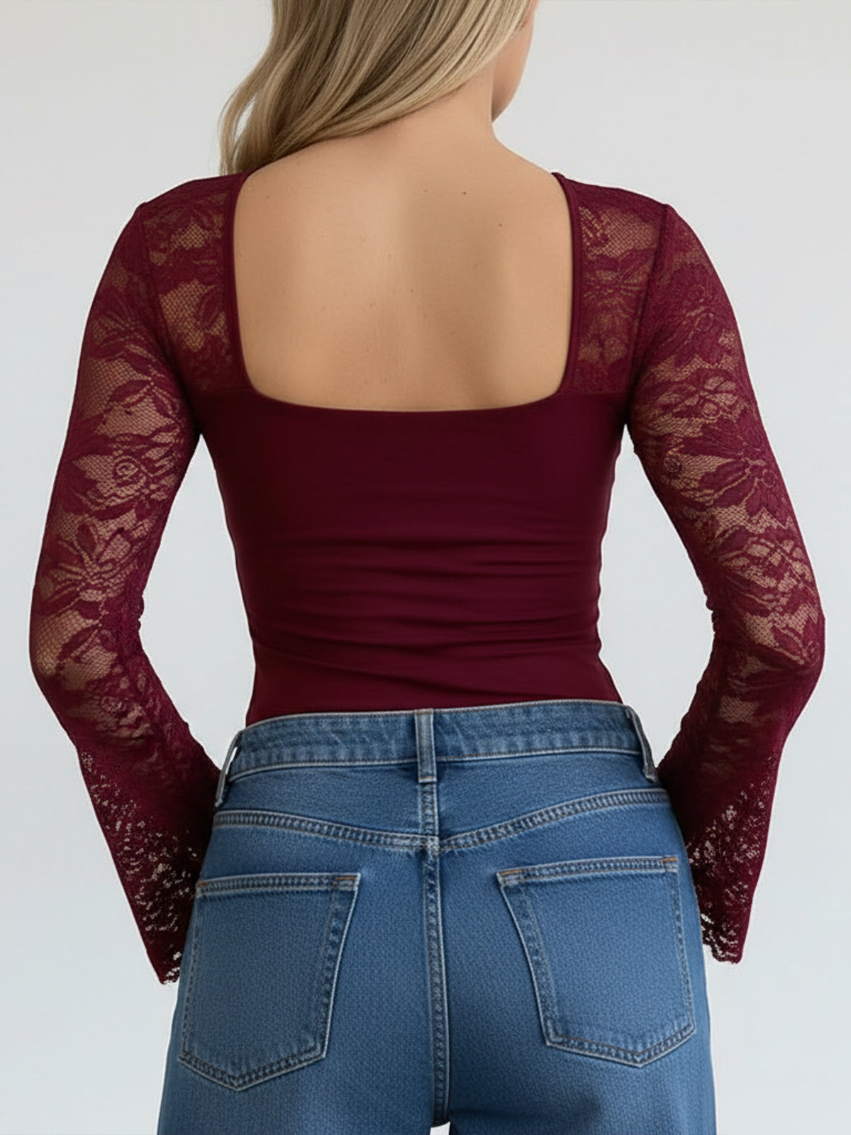 Sheer Lace Cut-Out Top