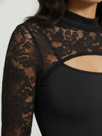 Sheer Lace Sleeve Top