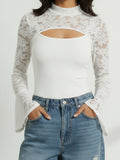 Sheer Lace Sleeve Top