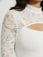 Sheer Lace Sleeve Top