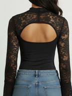 Sheer Lace Sleeve Top