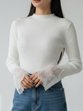 Refined Rib Lace Top