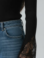 Refined Rib Lace Top