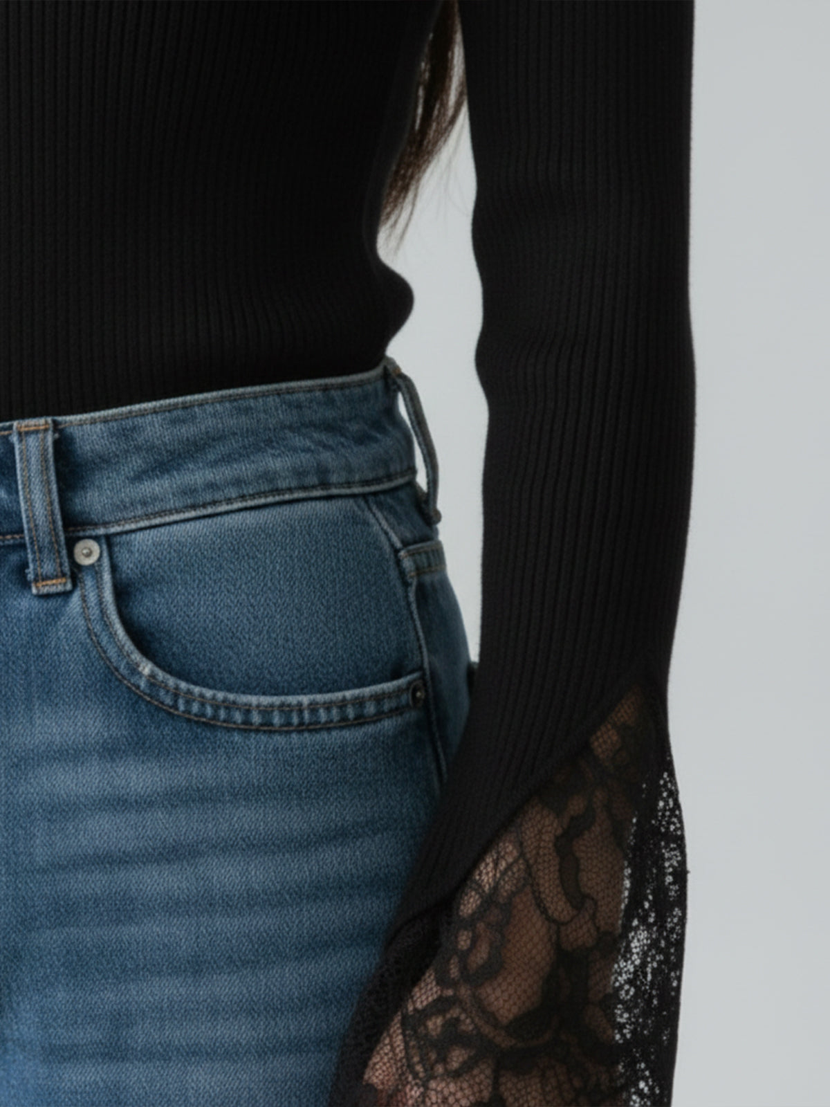 Refined Rib Lace Top