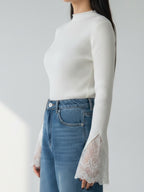 Refined Rib Lace Top