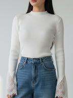 Refined Rib Lace Top